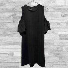 Sociology Black Dress  Cold Shoulder Sleeves Size Large Flair Casual Sleeves for sale  Shipping to South Africa