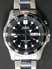 Relógio social masculino Casio Super Illuminator mostrador preto aço inoxidável MTD-1079 comprar usado  Enviando para Brazil