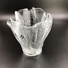 Hadeland Norway Furu Art Glassverk Handkerchief Vase Ruffled Wavy Glass til salgs  Frakt til Norway