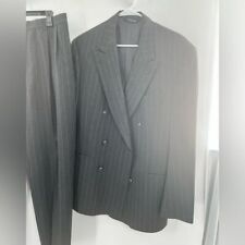 Usado, Calça casaco Burberry cinza alfinete listrado 2 peças tamanho 42L peito duplo comprar usado  Enviando para Brazil