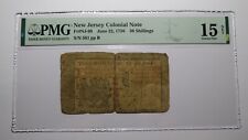 1756 Treinta chelines Nueva Jersey NJ billete de banco moneda colonial F15 PMG 30 segunda mano  Embacar hacia Argentina