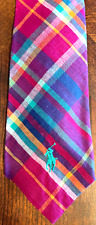 Corbata de verano de algodón Ralph Lauren vintage a cuadros Madris etiqueta precio original segunda mano  Embacar hacia Argentina