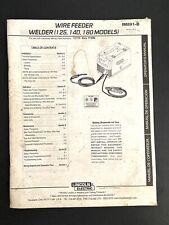 MILLER WELDER  Wire Feeder Welder Owner Book Manual Model 125,140,180 for sale  Rossville