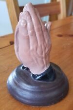 Vintage Ceramic PRAYING HANDS Figurine Statue Nice! Approx 5" x 3.5" for sale  Chicago