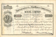Massachusetts y Nuevo México Consolidated Mining Co. - Certificado de Stock - Minin segunda mano  Embacar hacia Argentina