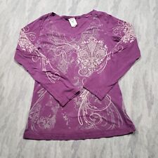 Used, Vocal Top Womens XL Purple Long Sleeve V Neck Bling for sale  Shipping to South Africa