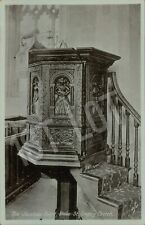 Cartão postal vintage Jacobean Pulpit Stoke St Gregory Church Reino Unido, usado comprar usado  Enviando para Brazil