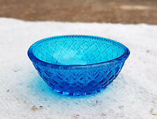 Vintage Heavy Thick Blue Color Glass Bowl Belgium Decorative Kitchenware GL5, used for sale  Shipping to South Africa