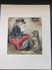 Victorian watercolour girl for sale  HONITON