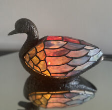 Tiffany Style Duck Night Light Stained Glass Shade and Metal Base 10” Long, used for sale  Jupiter