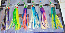 6 Trolling Lure Set Saltwater Chugger Fishing Skirts Tuna Mahi Dorado ONO Marlin, used for sale  Shipping to South Africa