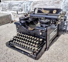 Antique Royal Typewriter, Black with White Keys, Beveled Glass Sides, used for sale  Shipping to South Africa