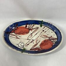 Donna Toohey Annapolis Pottery Abstract Ceramic Crab Oval Platter Coastal Modern for sale  Shipping to South Africa