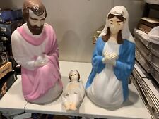 Vintage 27” Nativity Scene Jesus Mary Joseph Blow Molds damaged free shipping for sale  Shipping to Canada