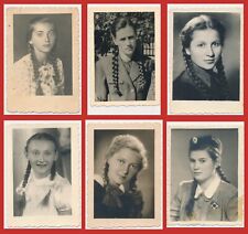 Lote de 6 fotos vintage de retrato femenino peinados trenzas Yugoslavia años 1940-60 segunda mano  Embacar hacia Mexico