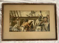 William Percy Couse-Gran Ilustración de Batalla Naval-Acuarela-90+ años segunda mano  Embacar hacia Argentina