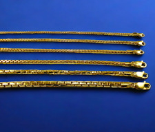 Collar de cadena de caja redonda franco de oro amarillo 14K de 1,5 mm-5 mm todos los tamaños real segunda mano  Embacar hacia Argentina