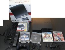 Sony PlayStation 3 Slim 120GB Negro con Caja, (4) Juegos, Blu-ray, Auriculares Remotos segunda mano  Embacar hacia Argentina
