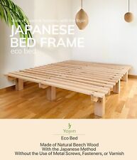 Używany, Wooden Bed Frame of Beech in Japanese Style, Bed Frame, Futon Bed, Eco Bed na sprzedaż  PL