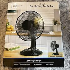 Used, Mainstays 12" 3-Speed Oscillating Table Fan, FT30-8MBB, Black  for sale  Gallatin