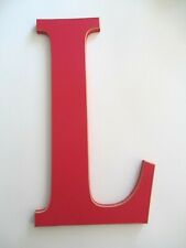 Placa De Prensado Vermelho Madeira Letra "L" Alfabeto Casa Decoração De Parede Arte 13 3/4" comprar usado  Enviando para Brazil
