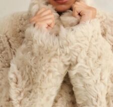 Shearling Jacket Sheepskin Beige Camel Toscana Suede Vintage S 38 US6 for sale  Shipping to South Africa