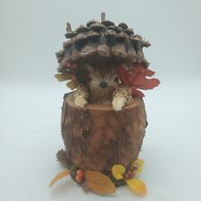 8" Critter Inside A Big Pinecone Figurine Fall Sisal Animal Cottagecore  for sale  Shipping to South Africa