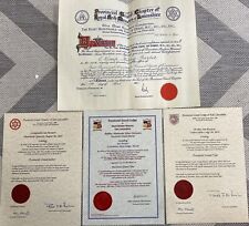 Job Lot Collection Of 4 Certificates - Various Masonic Orders, used for sale  Shipping to South Africa