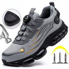 Novos sapatos de segurança masculinos botão rotativo anti-esmagamento anti-perfuração sapatos de trabalho rasos comprar usado  Enviando para Brazil