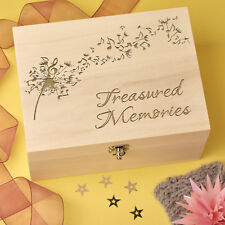 Gravado A Laser Personalizado Lembrança De Madeira, Memory Box-Dandelion Design comprar usado  Enviando para Brazil