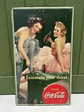 Vtg 1942 Coca Cola Ballerinas Vertical Cardboard Sign McCandlish 27"x16" RARE!, used for sale  Shipping to South Africa