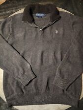 Polo vintage dos EUA Assn. Suéter masculino Ralph Lauren grande 1/4 zíper cinza pônei  comprar usado  Enviando para Brazil
