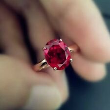 Flawless Red Ruby Ring Beautiful Oval Gemstone July Birthstone Valentine's Gift for sale  Shipping to South Africa