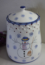 Usado, Boneco de neve vintage Casafina Portugal inverno neve pintado à mão vasilha frasco de biscoito comprar usado  Enviando para Brazil