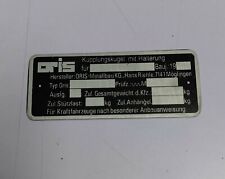Placa de dados ID Tag AHK oris acoplamento bola reboque placa de acoplamento oldtimer s69 comprar usado  Enviando para Brazil