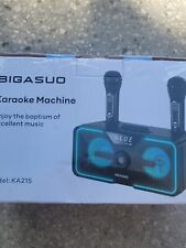 Máquina de karaokê BIGASUO para adultos crianças com 2 microfones sem fio UHF,... comprar usado  Enviando para Brazil
