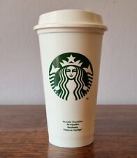 Used, Starbucks Coffee Cup White Plastic Reusable Travel Cup for sale  BIRMINGHAM