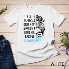 Camiseta unissex feminina Dy café esfoliante e luvas de borracha coque bagunçado CNA comprar usado  Enviando para Brazil