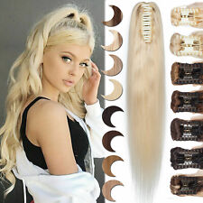 Extensiones de cola de caballo 100% cabello humano cola de caballo con clip cola de caballo onda recta/cuerpo EE. UU. segunda mano  Embacar hacia Mexico