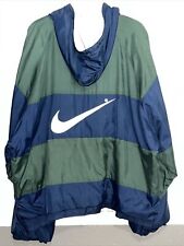 JAQUETA COM CAPUZ VINTAGE SEM ETIQUETAS NIKE L BOVATTINI AZUL VERDE ESTILO RUGBY WINDBRAKER ZÍPER, usado comprar usado  Enviando para Brazil