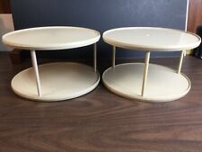 2 Almond 10.5” Double Lazy Susan 2 Tier Rubbermaid & Sterilite Turntable GOOD for sale  Shipping to South Africa