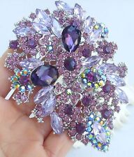 Tiara de pente de cabelo folha flor cristal strass roxo luxo 03905C2 comprar usado  Enviando para Brazil
