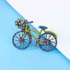 Broche de bicicleta azul vintage incrustado brilhante strass moda feminina exclusivo novo comprar usado  Enviando para Brazil