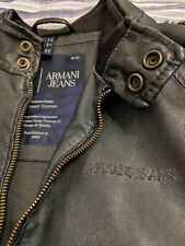 Armani Jeans Cuir Véritable Look Veste bleu marine petit 48 EUR d'occasion  Expédié en France