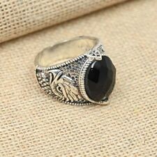 Used, Black Onyx Gemstone Ring 925 Sterling Silver Designer Men's Ring All Size R268 for sale  Shipping to South Africa
