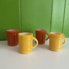 Conjunto de 4 canecas de café vintage âncora fogo rei amarelo laranja barril xícara EUA, usado comprar usado  Enviando para Brazil