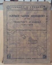 Resumen de registros de recursos hídricos superficiales del territorio de Hawai 1901-1938 segunda mano  Embacar hacia Mexico
