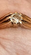 vintage 9 ct gold old cut diamond gypsy style ring 2.83g size K&1/2- L NOT SCRAP for sale  BEDFORD