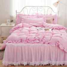 Conjunto de roupa de cama princesa capa de edredom com babados saia de cama de renda fronha roupas de cama comprar usado  Enviando para Brazil