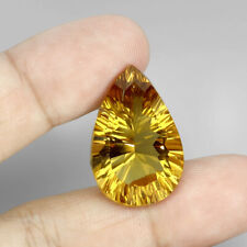 Pear Concave Cut Natural Top Yellow Citrine 21.52ct 24.5x16mm Clean Marvelous for sale  Shipping to South Africa